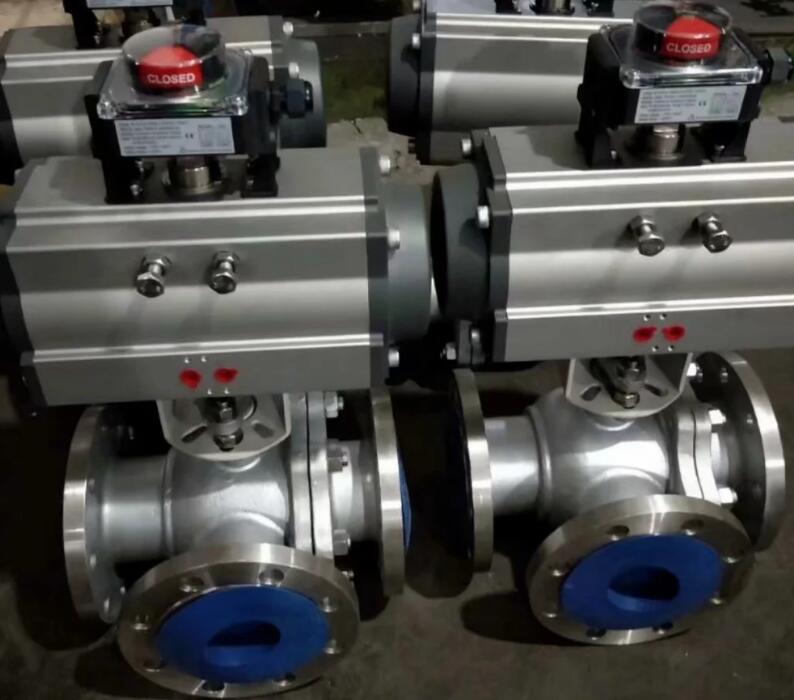 氣動L型三通球閥